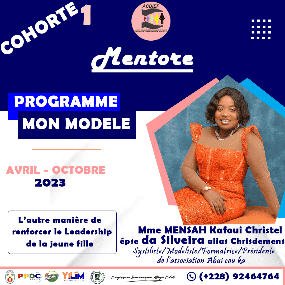 PROGRAMME MON MODELE/MENTORE DE LA SEMAINE: Christel MENSAH alias Chris de Mens épouse da SILVEIRA